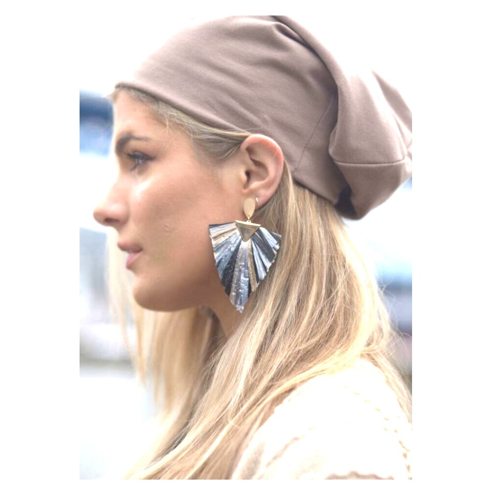 Raffia Triangle Earrings